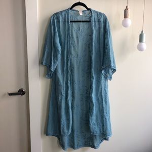 Beautiful Blue Lace Duster Kimono